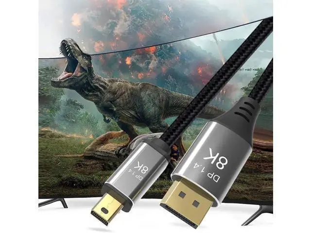 Alt view image 5 of 7 - Mini DP to DisplayPort 8K@60Hz 4K@144Hz Bi-Directional 3M Cable