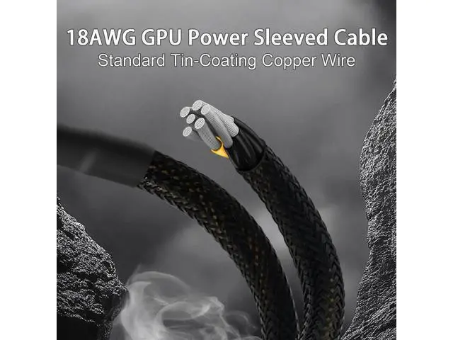 Alt view image 7 of 7 - 6 Pin to 8 Pin GPU Adapter, Dual 6 Pin Female to 8 Pin Male GPU Power Sleeved Cable 9.5-inch(24cm)