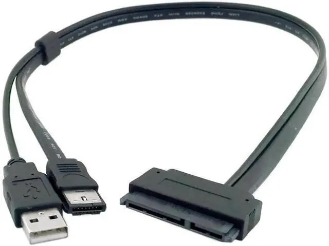 Alt view image 3 of 3 - USB to SATA Cable Cord SATA eSATA Data Power Cable 2.5" inch Hard Disk Drive SATA 22Pin TO Esata Data + USB Powered Cable 50cm