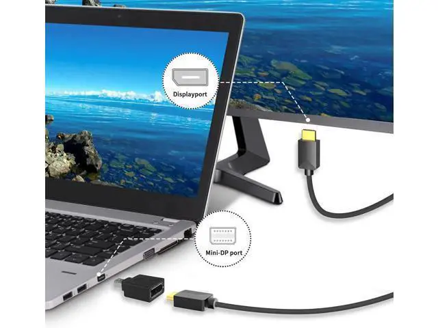 Alt view image 7 of 7 - Mini Displayport to Displayport Adapter, 8k Mini DP to DP Adapter Bi-Directional Mini Displayport Male to Displayport Female Extention Adapter for Laptop PC TV Gaming Monitor, 2pack