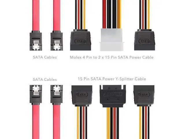 Alt view image 2 of 5 - 2Pack SSD Mounting Bracket 2.5 to 3.5 Adapter with SATA Cable and Power Splitter Cable,DIY 2.5" to 3.5" Internal SSD/HDD Mounting Kit (Red)