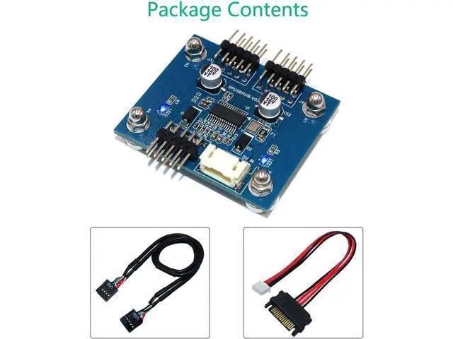 Alt view image 3 of 7 - USB 2.0 9pin Header 1 to 2 Extension Hub Splitter Adapter-Converter MB USB 2.0 Male to 2 Male-30CM 9-pin Cable (90 Degree+SATA Cable)