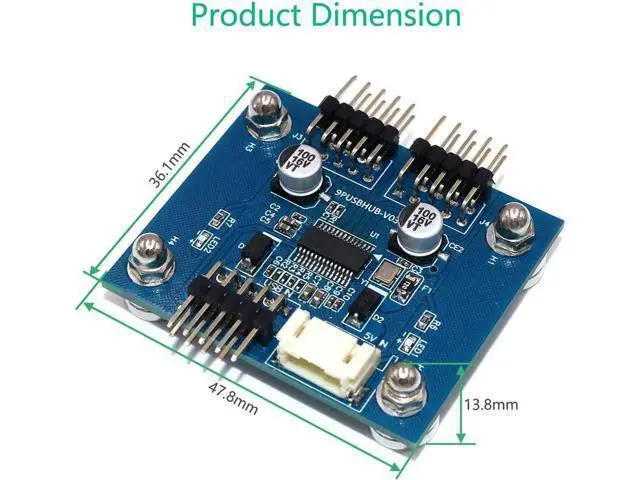 Alt view image 5 of 7 - USB 2.0 9pin Header 1 to 2 Extension Hub Splitter Adapter-Converter MB USB 2.0 Male to 2 Male-30CM 9-pin Cable (90 Degree+SATA Cable)