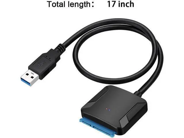 Alt view image 2 of 7 - USB3.0 Adapter Cable Converter 22 pin USB 3.0 to SATA Cable with 12V 2A Power adapter For 2.5 inch 3.5 inch HDD SSD Hard Disk Support UASP