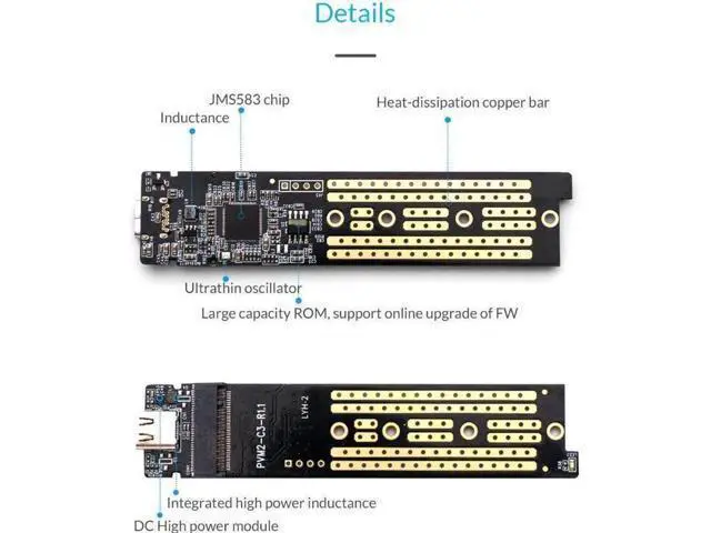 Alt view image 3 of 7 - USB 3.1 Gen 2 Type C Tool-Free M.2 SSD Enclosure 2280 2260 2242 2230 SSD Housing NGFF Case to USB3.1 gen 2 Type C Cable for Intel 660p/Samsung 970 EVO/Samsung970 Pro NVME SSD (Silver)