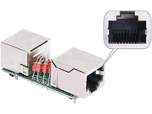 Alt view image 5 of 7 - Ethernet Surge Protector RJ45 Coupler Female to Female Network Surge Protector Outdoor Arrester Protection Device Extension Adapter2Pack