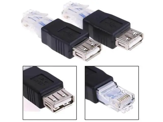 Alt view image 7 of 7 - 2 Pack Ethernet to USB Adapter, USB to Ethernet Adapter, RJ45 Ethernet Male to USB Female Converter, USB to RJ45 Connector for ADSL Modem, Router, Camera with Network Function