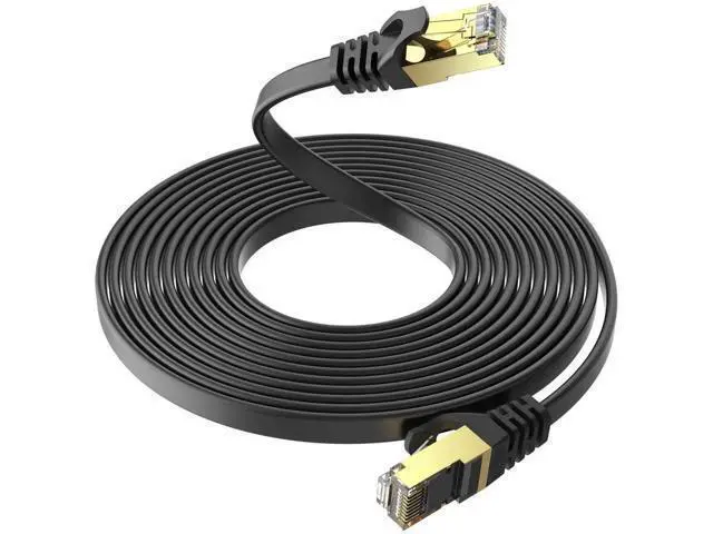 Alt view image 5 of 7 - CAT8 Ethernet Cable 15 ft High Speed, Shielded Flat Internet Cable, Weatherproof S/FTP UV Resistant for Router/Gaming/Modem - Black