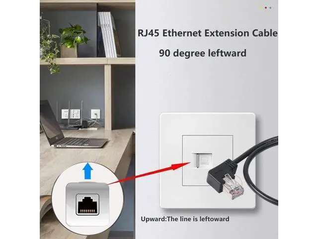 Alt view image 6 of 6 - 90 Degree RJ45 Ethernet Extension Cable,Turn Left Cat5 LAN Cable Extender RJ45 Network Patch Cord Male to Female Connector for Router Modem Smart TV PC Computer Laptop (Left Angle Black-50CM)