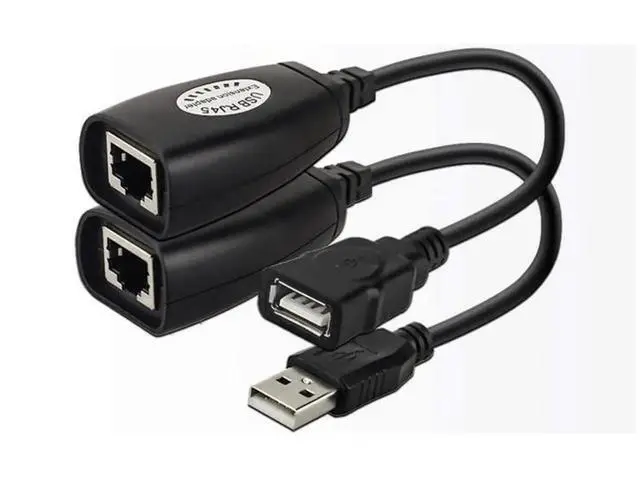 Alt view image 3 of 6 - USB to RJ45 Extension Adapter Over RJ45 Ethernet LAN Splitter Cable USB 2.0 Extender Over Cat5/Cat5e/Cat6 Cable Connector Adapter up to 150ft 1 Pair