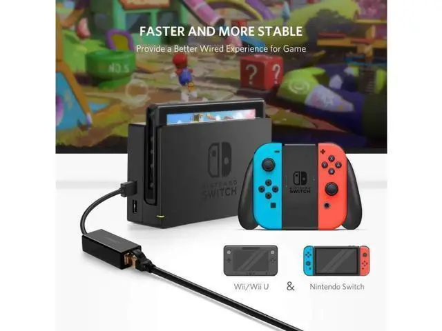Alt view image 6 of 7 - Ethernet Adapter USB 2.0 to 10/100 Network RJ45 Lan Wired Adapter for Nintendo Switch,Wii,Wii U,Macbook,Chromebook, Windows 10,8.1,Mac OS,Surface Pro,Linux ASIX AX88772 Chipset (Black)