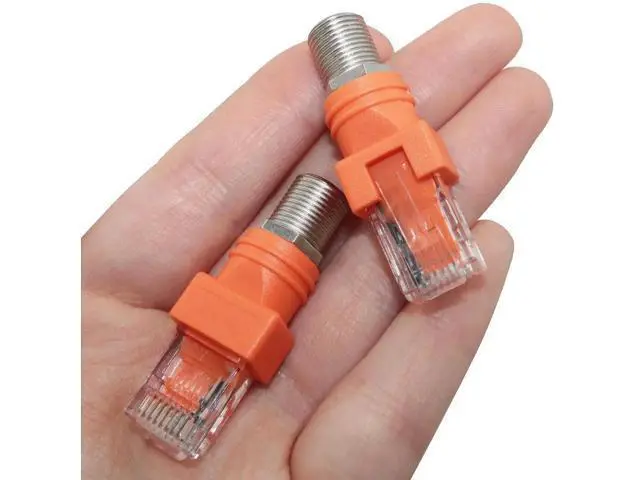 Alt view image 4 of 5 - 2PCS RJ45 Converter Adapter Coaxial Barrel Coupler Adapter Connector Coax Straight Connector
