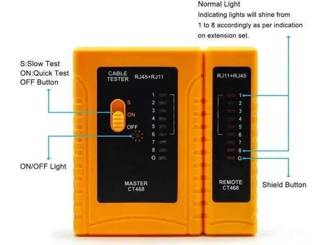 Alt view image 4 of 4 - RJ45 Network Cable Tester for Lan Phone RJ45/RJ11/RJ12/CAT5/CAT6/CAT7 UTP Wire Test Tool