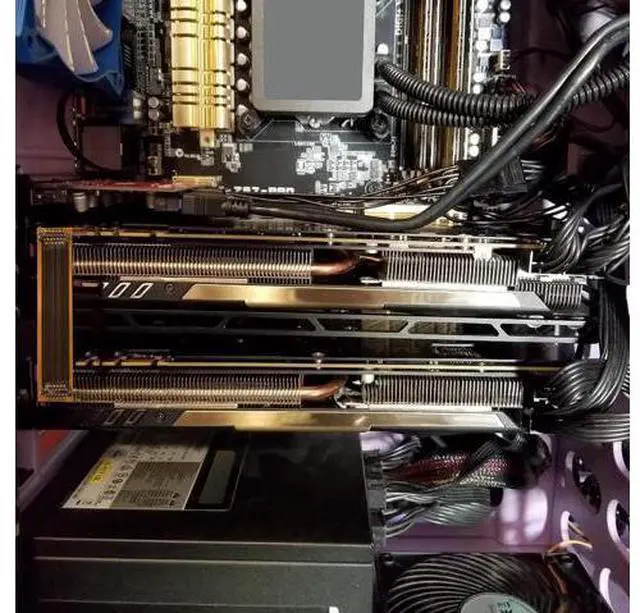 Alt view image 3 of 7 - SLI Bridge 2 Way,10cm 26pin Flexible Graphic Card PCI-e Connection Cable for Dual Nvidia GPUs Graphic Card Crossfire Interconnect - N Card