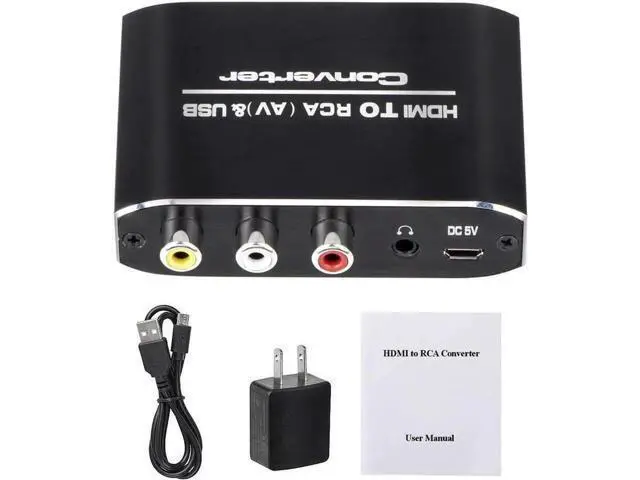 Alt view image 3 of 6 - HDMI to 3 RCA Converter with 3.5mm Aux Audio Adapter HDMI Svideo Adapter, HDMI to Composite AV CVBS Converter, HDMI in RCA + 3.5mm Aux Audio Out Converter(Aluminum)