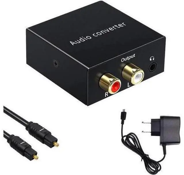Main image of Digital-Analog Audio Converter DAC Digital SPDIF Optical to Analog L/R RCA Converter Toslink Fiber to 3.5mm Jack Adapter for HD DVD PS3 PS4 PS5 Amp Apple TV Home Theater