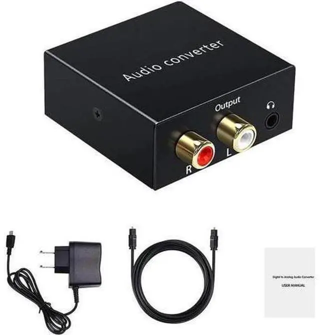 Alt view image 3 of 6 - Digital-Analog Audio Converter DAC Digital SPDIF Optical to Analog L/R RCA Converter Toslink Fiber to 3.5mm Jack Adapter for HD DVD PS3 PS4 PS5 Amp Apple TV Home Theater