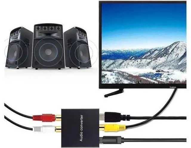Alt view image 2 of 6 - Digital-Analog Audio Converter DAC Digital SPDIF Optical to Analog L/R RCA Converter Toslink Fiber to 3.5mm Jack Adapter for HD DVD PS3 PS4 PS5 Amp Apple TV Home Theater