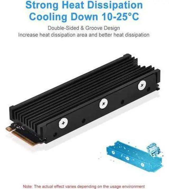 Alt view image 2 of 4 - M.2 2280 Heatsink, Double-Sided Heat Sink Alloy Aluminum NGFF NVME Cooling Sink with 4 Thermal Conductivity Silicone Pads M.2 SSD Cooler Set for 2280 M.2 SSD
