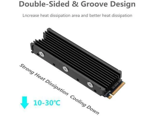 Alt view image 3 of 6 - M.2 2280 SSD heatsink, Double-Sided Heat Sink, with Thermal Silicone pad for PC / PS5 M.2 PCIE NVMe SSD or M.2 SATA SSD