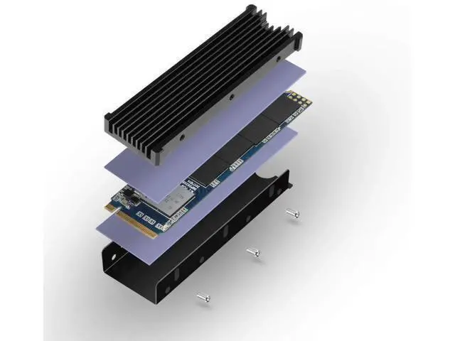 Alt view image 4 of 6 - M.2 2280 SSD heatsink, Double-Sided Heat Sink, with Thermal Silicone pad for PC / PS5 M.2 PCIE NVMe SSD or M.2 SATA SSD