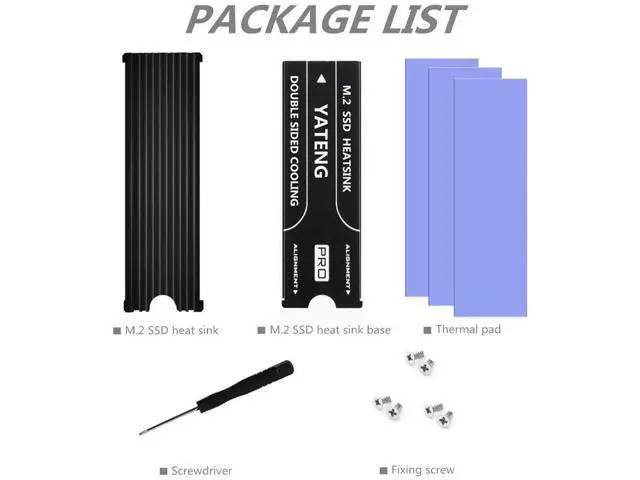 Alt view image 6 of 6 - M.2 2280 SSD heatsink, Double-Sided Heat Sink, with Thermal Silicone pad for PC / PS5 M.2 PCIE NVMe SSD or M.2 SATA SSD
