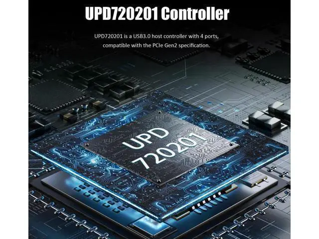 Alt view image 5 of 7 - U3044 4-Port USB 3.0 Type-A 5Gb PCIe Expansion Card for Intel, AMD, and ARM Platform, Compatible with Windows and Linux (Not Support Mac OS)