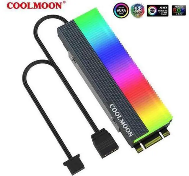 Main image of Colorful ARGB M2 SSD Heatsink 5V 3Pin NVME NGFF M.2 2280 Solid State Drive Hard Disk Cooling Radiator Heat Sink Cooler Vest Aluminum Heat Sink with Thermal Pad