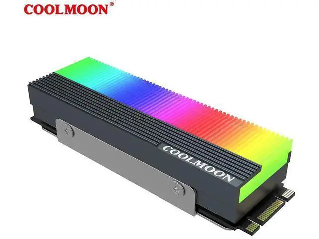 Alt view image 4 of 5 - Colorful ARGB M2 SSD Heatsink 5V 3Pin NVME NGFF M.2 2280 Solid State Drive Hard Disk Cooling Radiator Heat Sink Cooler Vest Aluminum Heat Sink with Thermal Pad