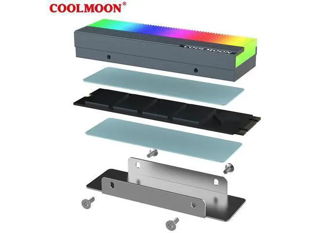 Alt view image 5 of 5 - Colorful ARGB M2 SSD Heatsink 5V 3Pin NVME NGFF M.2 2280 Solid State Drive Hard Disk Cooling Radiator Heat Sink Cooler Vest Aluminum Heat Sink with Thermal Pad