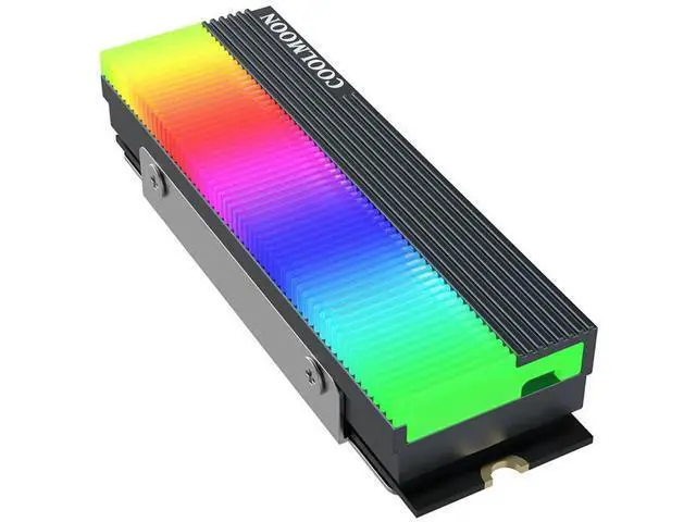 Alt view image 3 of 5 - Colorful ARGB M2 SSD Heatsink 5V 3Pin NVME NGFF M.2 2280 Solid State Drive Hard Disk Cooling Radiator Heat Sink Cooler Vest Aluminum Heat Sink with Thermal Pad