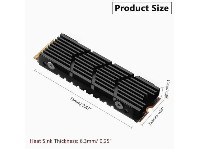 Alt view image 5 of 7 - M.2 2280 SSD Heatsink for PS5 & PC, NVMe Cooler with Thermal Pad for Samsung 990/980/970, WD SN850/SN770, Seagate FireCuda 530