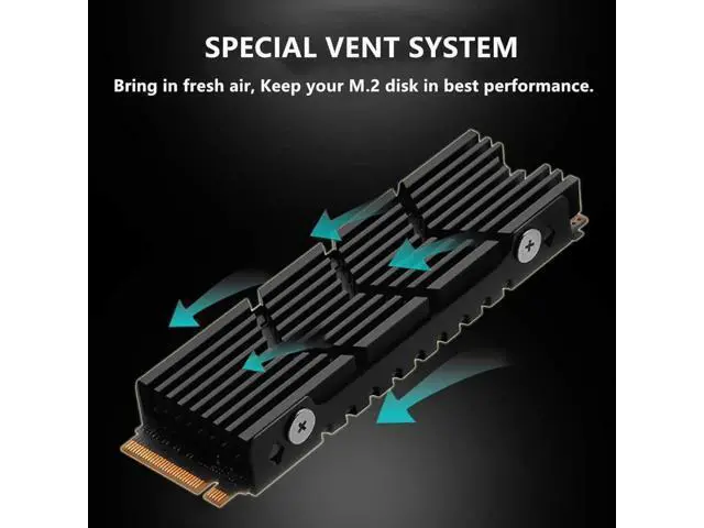 Alt view image 2 of 7 - M.2 2280 SSD Heatsink for PS5 & PC, NVMe Cooler with Thermal Pad for Samsung 990/980/970, WD SN850/SN770, Seagate FireCuda 530