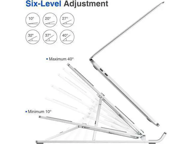 Alt view image 7 of 7 - Laptop Stand for Desk, Laptop Riser,Aluminum Alloy Laptop Holder Compatible with 10-15.6 Inch MacBook PC-Notebook Tablet Laptops-Silver