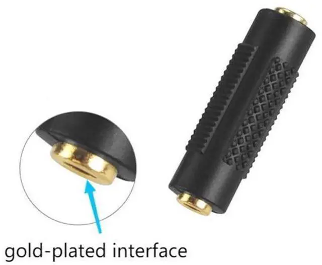 Alt view image 4 of 7 - 3.5mm Stereo Jack to 3.5mm Jack Adapter Female to Female Audio Connector Coupler Gold Plated for Stereo Cable Speaker & Headphone 2 Pack
