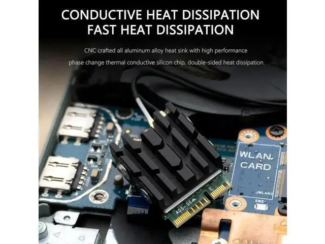 Alt view image 3 of 4 - SSD Heat Sink M.2 NVME 2230 SSD Heatsink with Thermal Pads Aluminum SSD Cooler Radiator Hard Drive Heat Sink 2230 SSD Heatsink