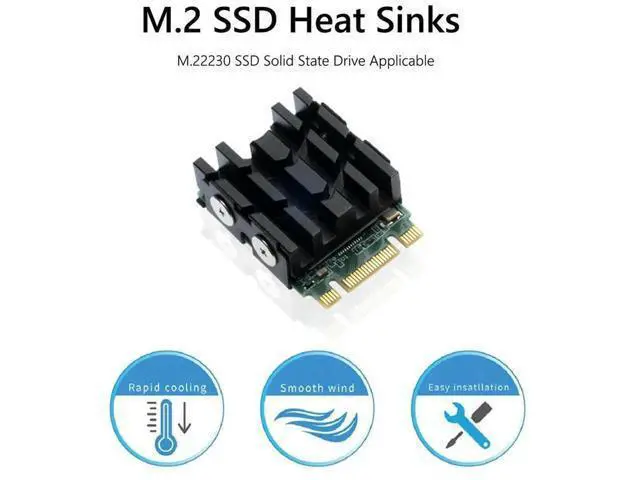 Alt view image 4 of 4 - SSD Heat Sink M.2 NVME 2230 SSD Heatsink with Thermal Pads Aluminum SSD Cooler Radiator Hard Drive Heat Sink 2230 SSD Heatsink
