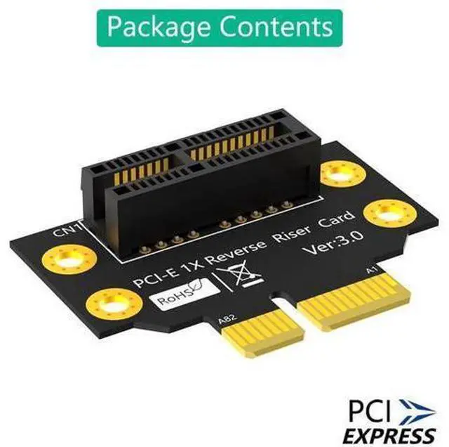 Alt view image 6 of 7 - PCI-e 1X 3.0 90 Degree Reverse Male to Female Riser Card for 1U Server (Installation Direction Towards CPU) (Height: 32cm)