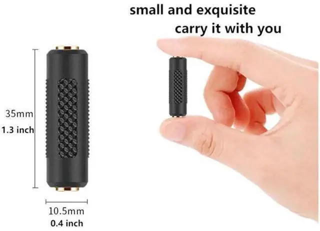 Alt view image 6 of 7 - 3.5mm Stereo Jack to 3.5mm Jack Adapter Female to Female Audio Connector Coupler Gold Plated for Stereo Cable Speaker & Headphone 2 Pack