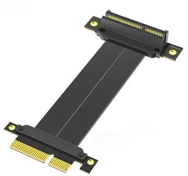 Main image of FOR PCIe 4.0 X4 Riser Cable PCI Express GEN4 4X to 4X Extension Cable Vertical 90 Degrees for Graphics Card SSD Motherboard Extender