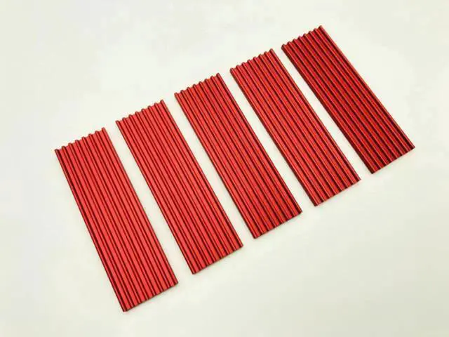 Alt view image 2 of 3 - 5PCS M.2 Heatsink SSD Aluminium Alloy PCI-E NVMe M.2 2280 SSD Heatsinks Radiator PC Cooling Heat Dissipation Radiator Red Color