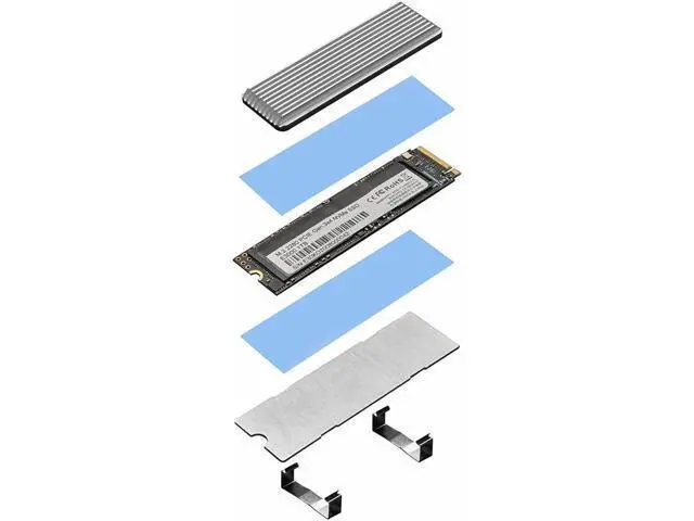 Alt view image 4 of 7 - M.2 heatsink 2280 SSD Heat Sink, Only Support Single-Sided 2280 M.2 SSD, with Thermal Silicone Pad for PS5 PCIE NVME M.2 SSD or NGFF SATA M.2 SSD Computer and PC, Silver