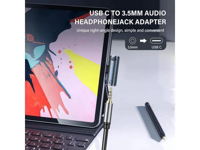 Alt view image 7 of 7 - USB C to 3.5mm Audio Adapter USB Type C to Aux Female Headphones Jack& 100W 2-in-1 PD Power Supply Adapter DAC USB C Headphone Adapter for USB C Devices Without 3.5mm Interface