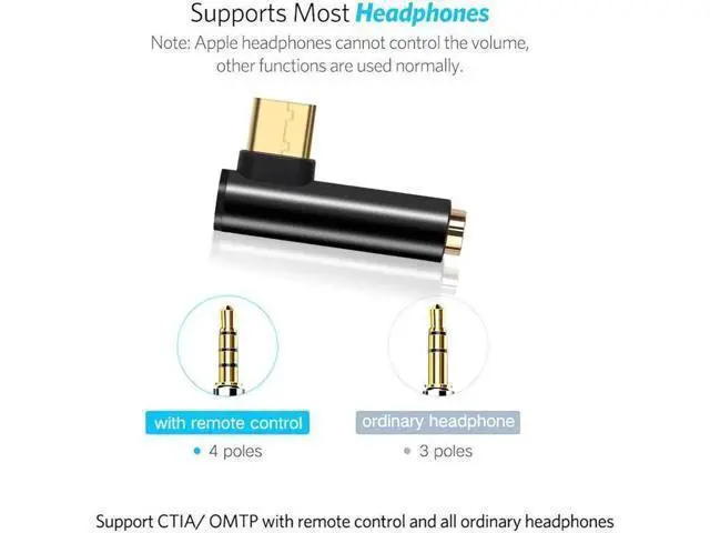 Alt view image 4 of 5 - Type C 3.5mm Jack Earphone Cable USB C Male to 3.5mm AUX Audio Adapter USB-C 3.5 Converter Cable