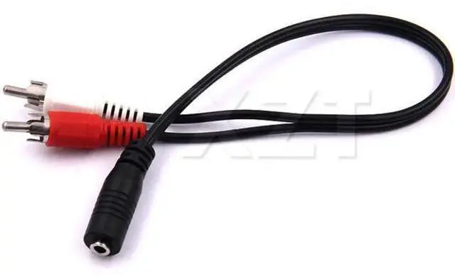 Alt view image 2 of 3 - Universal RCA Cable 3.5mm Jack Stereo Audio Cable Female to 2RCA Male Socket to Headphone 3.5 AUX Y Adapter for DVD Amplifiers