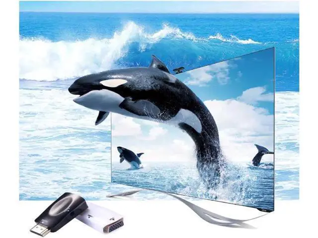 Alt view image 4 of 7 - HDMI to VGA Adapter with Audio Cable, Gold-Plated 1080P HDMI to VGA Converter with 3.5mm Audio Port for Computer, Desktop Laptop PC, Monitor, Projector, HDTV, Raspberry Pi, Xbox - Black
