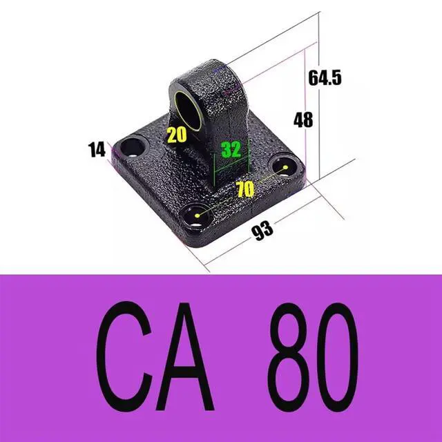 Alt view image 2 of 7 - Genuine SC/SU Cylinder Bracket Accessories F-SC32/40/50/63/80CA/CB/FA/LB Single Double Ear Base Flange Plate 1Pcs(CA-80)
