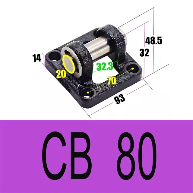 Alt view image 2 of 7 - Genuine SC/SU Cylinder Bracket Accessories F-SC32/40/50/63/80CA/CB/FA/LB Single Double Ear Base Flange Plate 1Pcs(CB-80)
