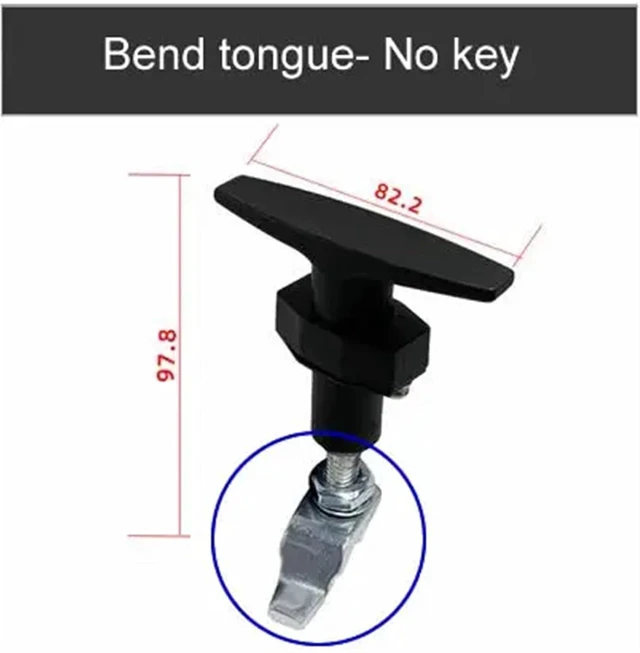 Alt view image 2 of 7 - MS309 T Shape Cam Lock Equipment Compression Type Rotary Lock Switch Industrial Cabinet Lock 1Pcs(MS309 B no Key)