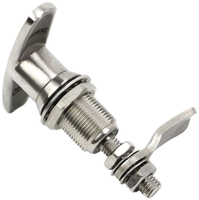 Alt view image 5 of 5 - T Handle Stainless Steel Cam Lock Compression Latch Quarter Turn Key 1Pcs
